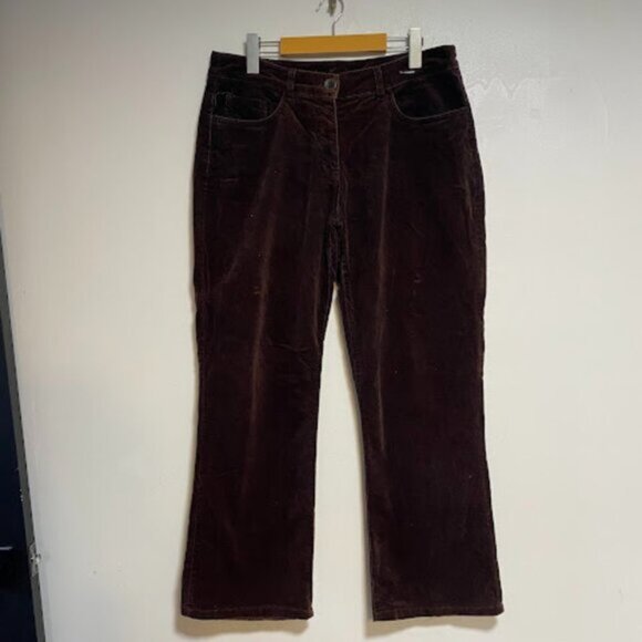 Lady Hathaway Dark Brown Corduroy Women's Trousers Pants Size 10 - Picture 2 of 16